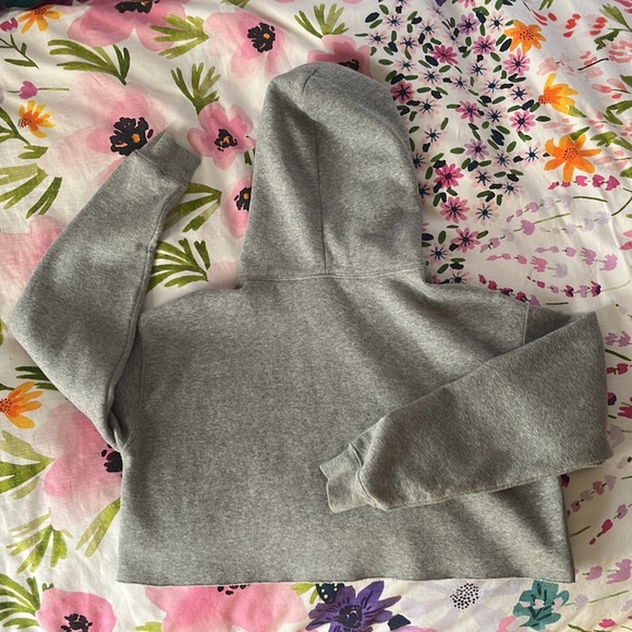 UO Out From Under Cropped Hoodie, Light Heather Grey - Picture 3 of 3